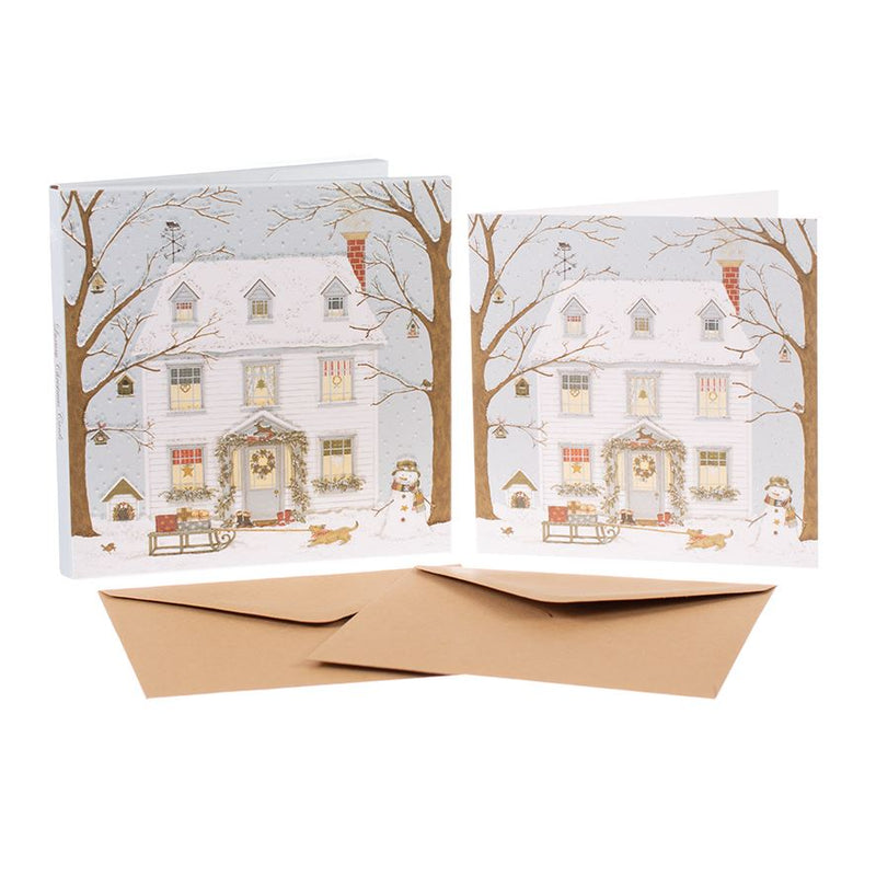 Christmas House - Christmas Card Box Set - 8 Luxury Cards & Envelopes - Sally Swannell