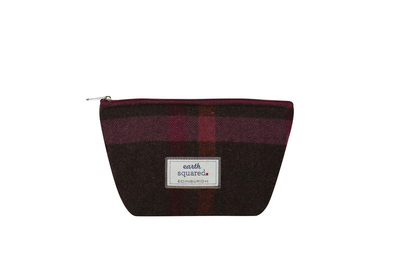 Earth Squared - Make-Up Bag - Tweed Wool - Mulberry - 25x13.5x8cms