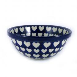 Cereal/Pasta Bowl - Hearts - 0058-0375JX - 16.5 x 6.5cms - Polish Pottery