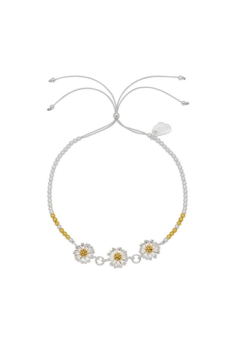 Wildflower Daisy Chain Louise Bracelet - Silver & Gold Plated - She Believed She Could So She Did - Estella Bartlett