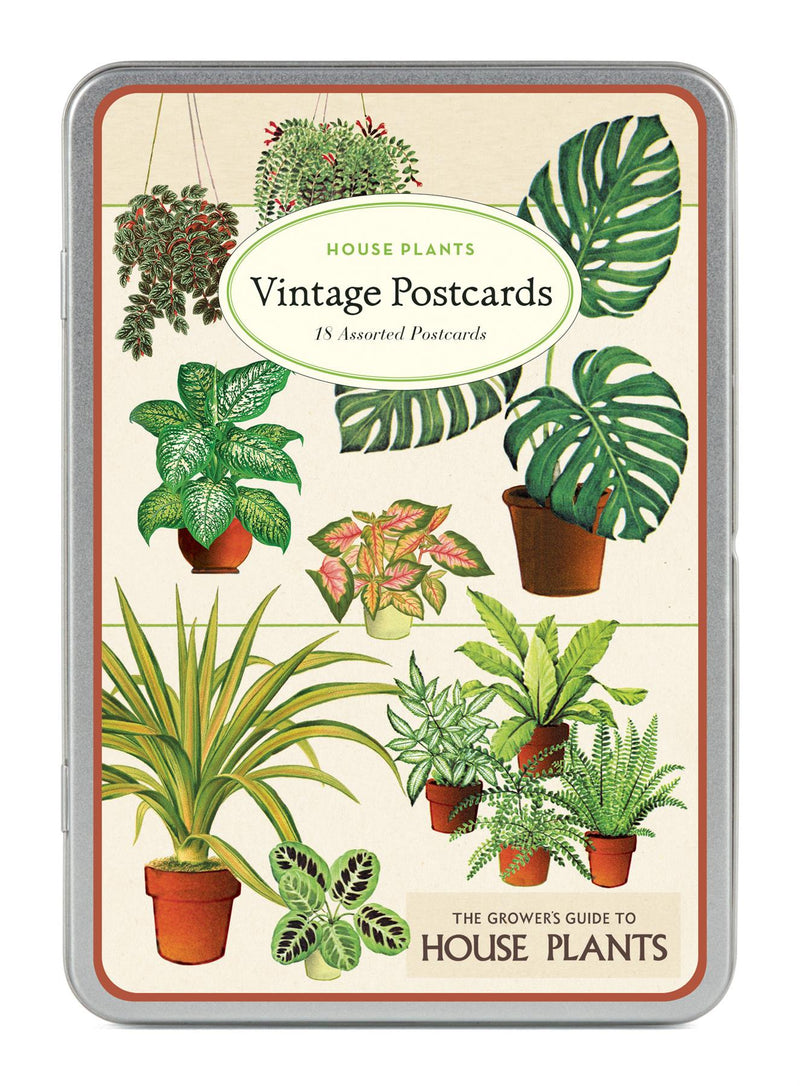 Cavallini - Carte Postale - House Plants - Tin of 18 Postcards - 9 Designs/2 Per Design