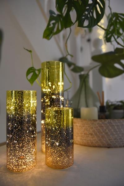 Glass Cylinder - Battery Operated Light Ornament - 2 Sizes Available