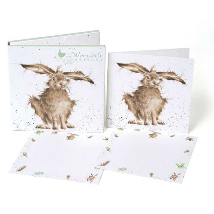 Hare Brained - Notecard Pack - 4 Folding/8 Flat Cards & 12 Envelopes