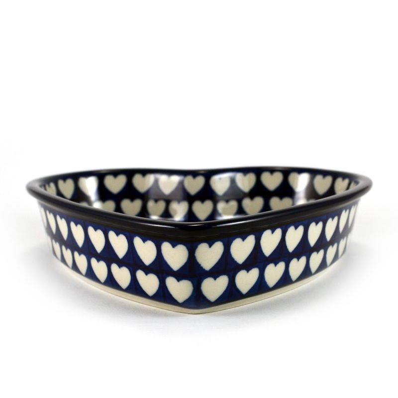Heart Serving Dish - Hearts - A49-0375JX - Polish Pottery